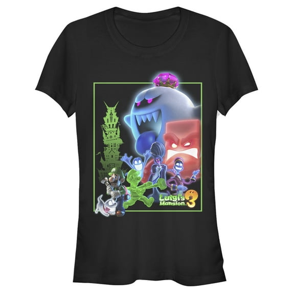 Junior's Nintendo Luigi's Mansion Mash-up Graphic Tee Black Small