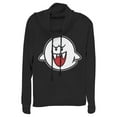 thumbnail image 1 of Junior's Nintendo Mario Boo Ghost Cowl Neck Sweatshirt Black Medium, 1 of 3
