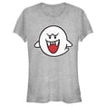 thumbnail image 1 of Junior's Nintendo Mario Boo Ghost Graphic Tee Athletic Heather 2X Large, 1 of 2