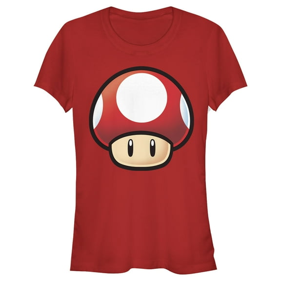 Junior's Nintendo Mario Mushroom  Graphic Tee Red Small