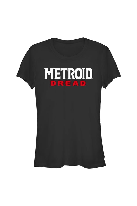 Junior's Nintendo Metroid Dread Logo Graphic Tee Black Large