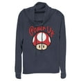 thumbnail image 1 of Junior's Nintendo Power Up Mushroom  Cowl Neck Sweatshirt Navy Blue Medium, 1 of 3