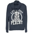thumbnail image 1 of Junior's Nintendo Princess Life is Just Peachy  Cowl Neck Sweatshirt Navy Blue X Large, 1 of 3