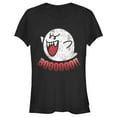 thumbnail image 1 of Junior's Nintendo Retro Boo Ghost Graphic Tee Black Large, 1 of 2