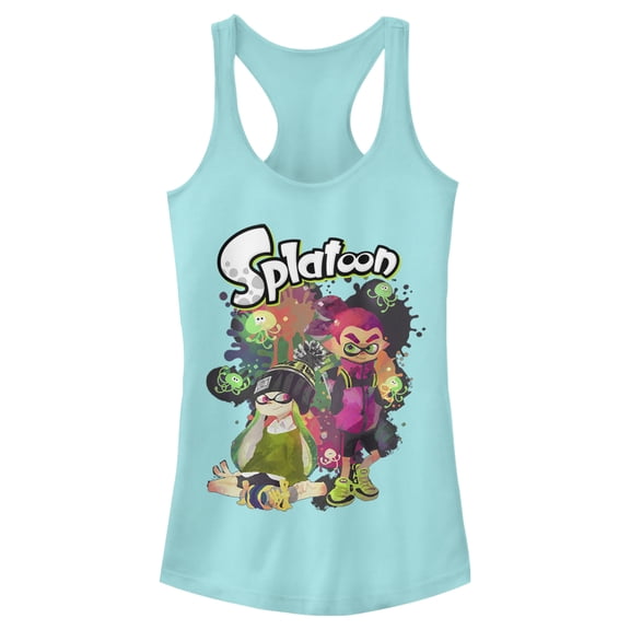 Junior's Nintendo Splatoon Inklings and Jellyfish Party Racerback Tank Top Cancun X Small
