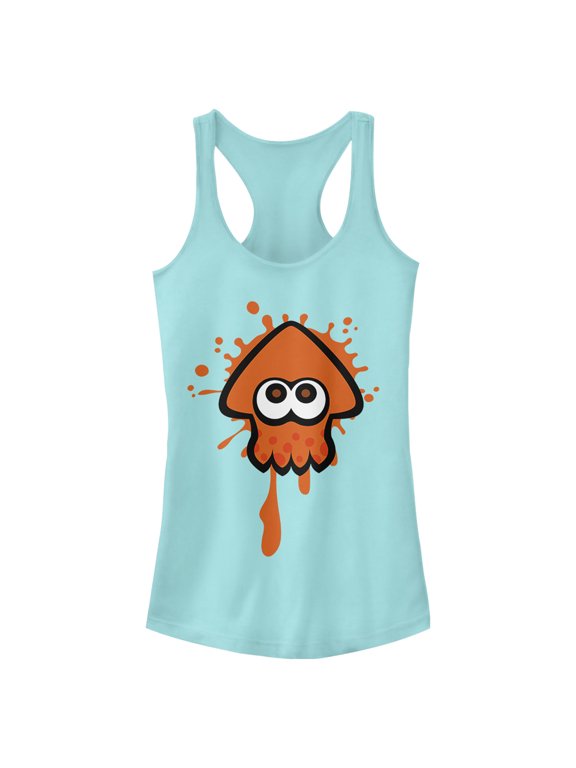Junior's Nintendo Splatoon Orange Inkling Squid Racerback Tank Top Cancun Large