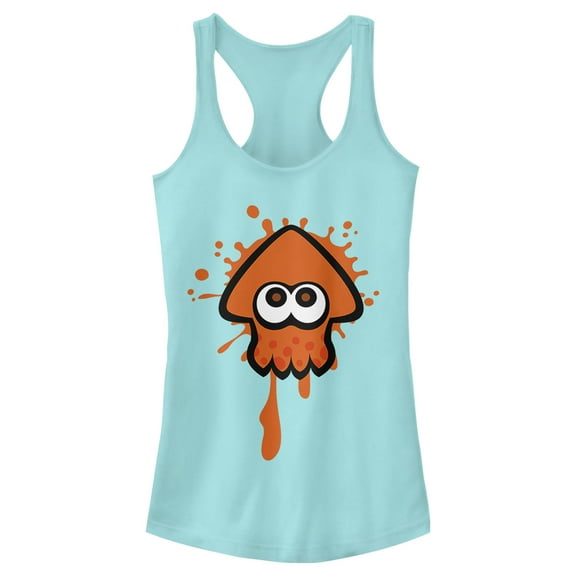 Junior's Nintendo Splatoon Orange Inkling Squid Racerback Tank Top Cancun Small