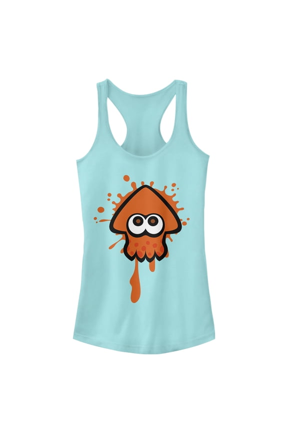 Junior's Nintendo Splatoon Orange Inkling Squid Racerback Tank Top Cancun Small