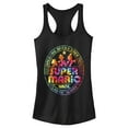 thumbnail image 1 of Junior's Nintendo Super Mario Brick Break 85 Tie-Dye Logo  Racerback Tank Top Black Small, 1 of 4