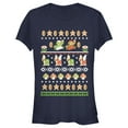 thumbnail image 1 of Junior's Nintendo Super Mario Bros Pattern Graphic Tee Navy Blue 2X Large, 1 of 2