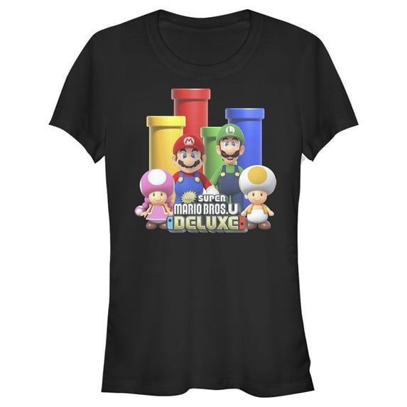 Junior's Nintendo Super Mario Bros. U Deluxe Graphic Tee Black X Large