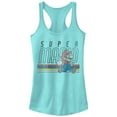 thumbnail image 1 of Junior's Nintendo Super Mario Classic Stripes  Racerback Tank Top Cancun Medium, 1 of 3