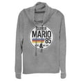 thumbnail image 1 of Junior's Nintendo Super Mario Retro Rainbow Ring  Cowl Neck Sweatshirt Gray Heather Medium, 1 of 3