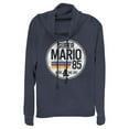 thumbnail image 1 of Junior's Nintendo Super Mario Retro Rainbow Ring  Cowl Neck Sweatshirt Navy Blue X Large, 1 of 3