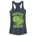 thumbnail image 1 of Junior's Nintendo Super Mario St. Patrick's Day Yoshi Good Luck Charm  Racerback Tank Top Indigo X Large, 1 of 4