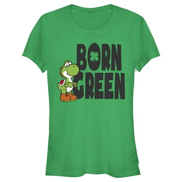Junior's Nintendo Super Mario Yoshi St. Patrick's Born  Graphic Tee Kelly Green Small