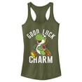 thumbnail image 1 of Junior's Nintendo Super Mario Yoshi St. Patrick's Good Luck Charm  Racerback Tank Top Military Green X Large, 1 of 3