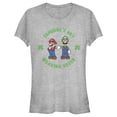thumbnail image 1 of Junior's Nintendo Super Mario and Luigi St. Patrick's Not Wearing  Graphic Tee Athletic Heather Medium, 1 of 2