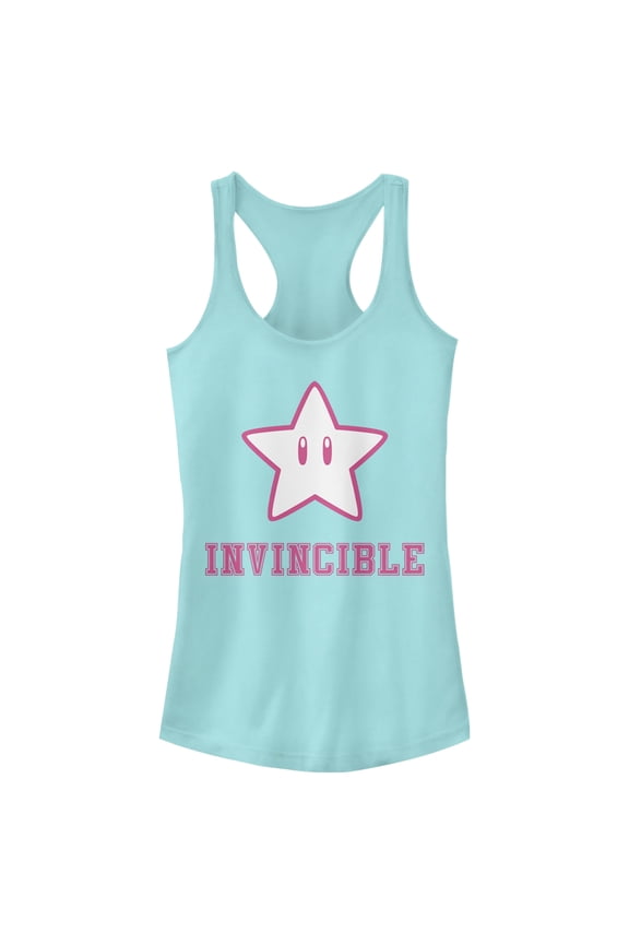 Junior's Nintendo Super Star Invincible Racerback Tank Top Cancun X Small