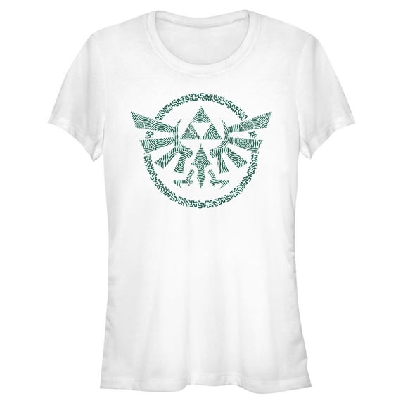 Junior's Nintendo The Legend of Zelda: Tears of the Kingdom Green Hyrule Crest Graphic Tee White X Large