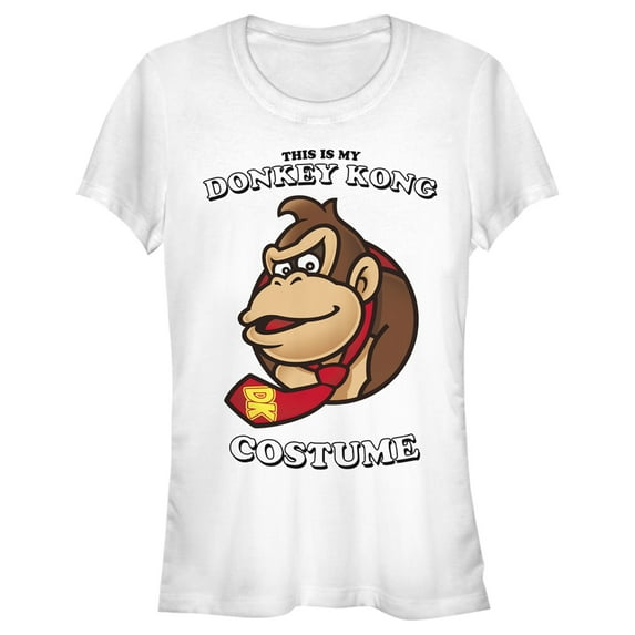 Junior's Nintendo This is my Donkey Kong Costume Graphic Tee White Medium