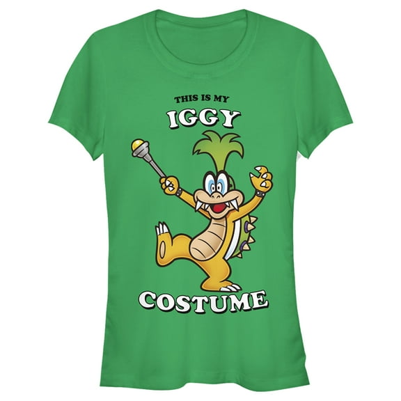 Junior's Nintendo This is my Iggy Costume Graphic Tee Kelly Green 2X Large