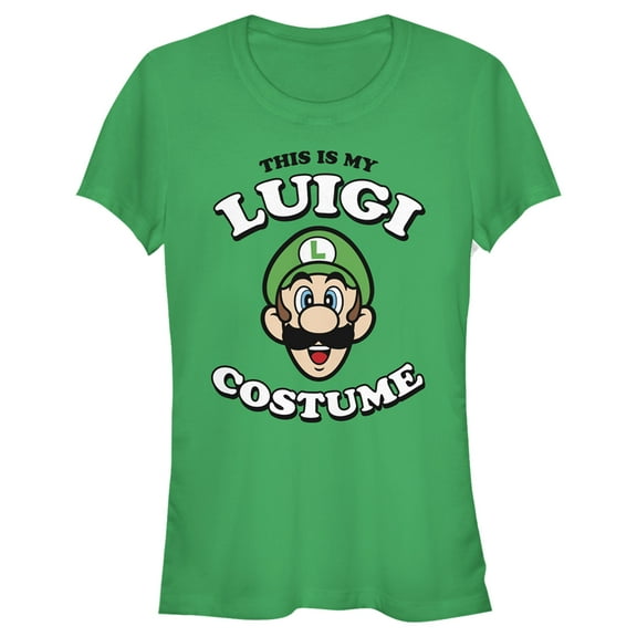 Junior's Nintendo This is my Luigi Costume  Graphic Tee Kelly Green X Large