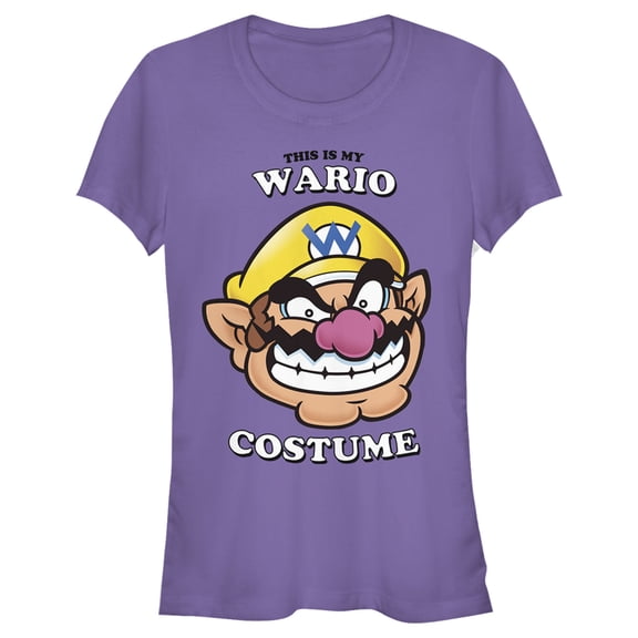 Junior's Nintendo This is my Wario Costume Graphic Tee Purple Medium