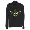 thumbnail image 1 of Junior's Nintendo Triforce Cowl Neck Sweatshirt Black 4X Large, 1 of 3