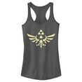 thumbnail image 1 of Junior's Nintendo Triforce  Racerback Tank Top Charcoal 2X Large, 1 of 3