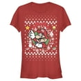 thumbnail image 1 of Junior's Nintendo Ugly Christmas Mario Wreath  Graphic Tee Red Small, 1 of 2