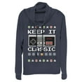 thumbnail image 1 of Junior's Nintendo Ugly Christmas NES Classic Controller  Cowl Neck Sweatshirt Navy Blue 3X Large, 1 of 3