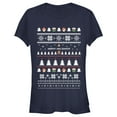 thumbnail image 1 of Junior's Nintendo Ugly Mario Holiday Sweater  Graphic Tee Navy Blue Small, 1 of 2