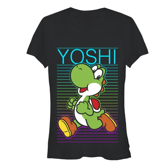 Junior's Nintendo Yoshi Run Graphic Tee Black Medium