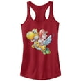 thumbnail image 1 of Junior's Nintendo Yoshi's New Island Flying Racerback Tank Top Scarlet X Large, 1 of 3