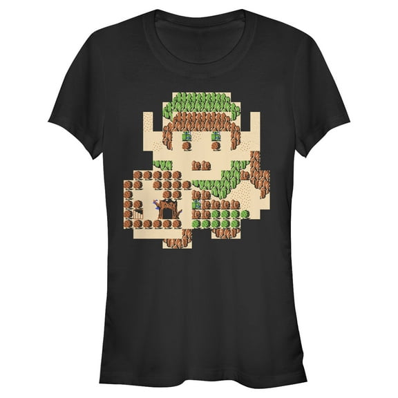 Junior's Nintendo Zelda 8-Bit Map Link Graphic Tee Black Medium