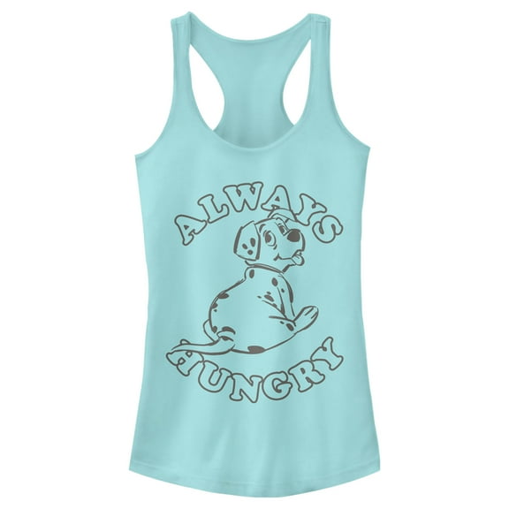 Junior's One Hundred and One Dalmatians Always Hungry  Racerback Tank Top Cancun 2X Large