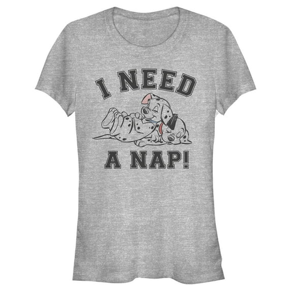 Junior's One Hundred and One Dalmatians I Need a Nap Graphic Tee Athletic Heather X Large
