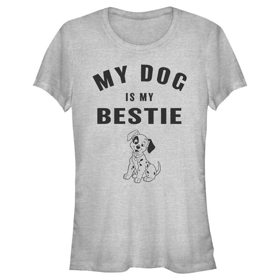 Junior's One Hundred and One Dalmatians My Dog is my Bestie Graphic Tee Athletic Heather X Large