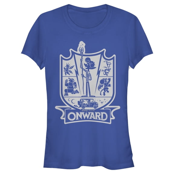 Junior's Onward Character Icon Crest  Graphic Tee Royal Blue Small