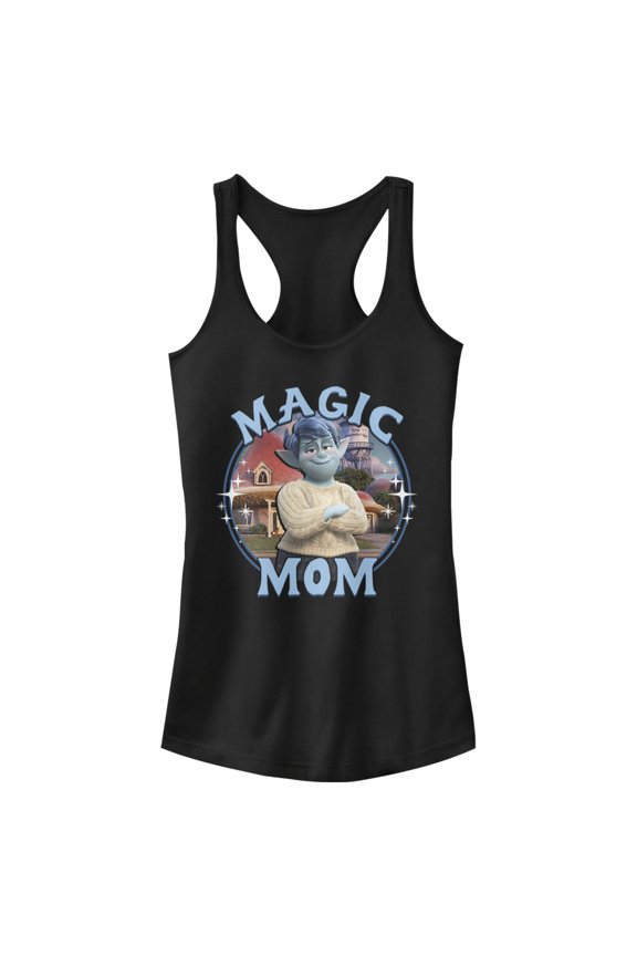 Junior's Onward Magic Mom Racerback Tank Top Black Large