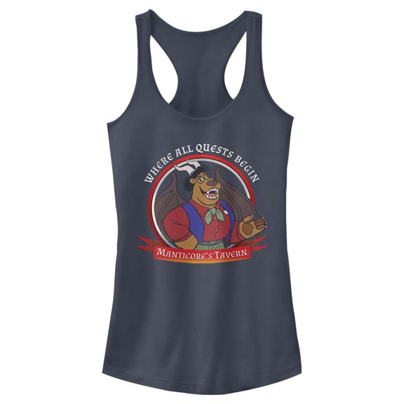 Junior's Onward Manticore's Tavern Quests Begin Racerback Tank Top Indigo Medium