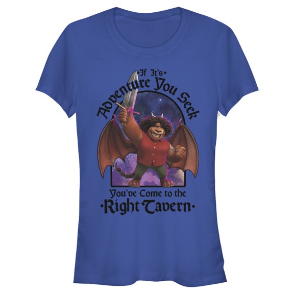 Junior's Onward Seek Manticore & Adventure  Graphic Tee Royal Blue Small