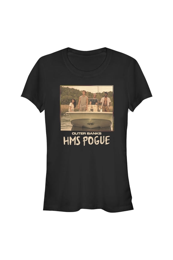Junior's Outer Banks HMS Pogue Graphic Tee Black Medium