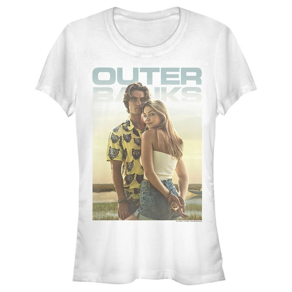 Junior's Outer Banks John B and Sarah Graphic Tee White Small