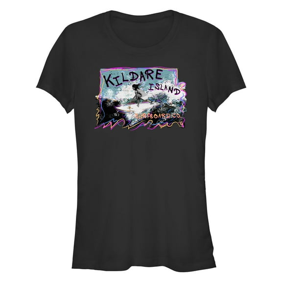 Junior's Outer Banks Kildare Island Surfboard Co. Kiara Retro Sketch Graphic T-Shirt