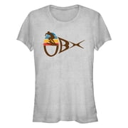 Juniors Outer Banks OBX Surfing Silhouette Graphic T-Shirt