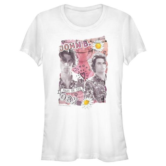 Junior's Outer Banks Pogues for Life Graphic Tee White Medium