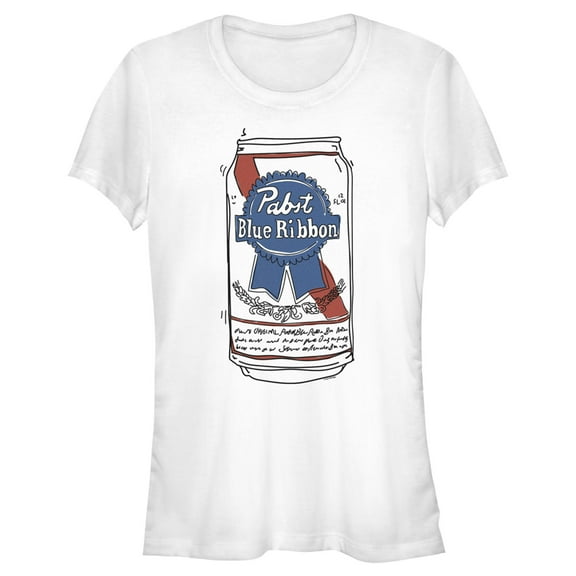 Junior's Pabst Beer Can  Graphic Tee White Medium