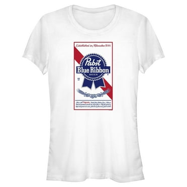 Junior's Pabst Label Logo  Graphic Tee White X Large
